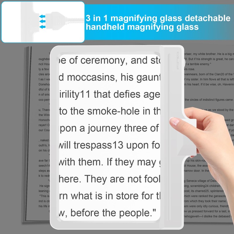 5X Magnifying Glass with Light and Stand, 36 LED Dimmable