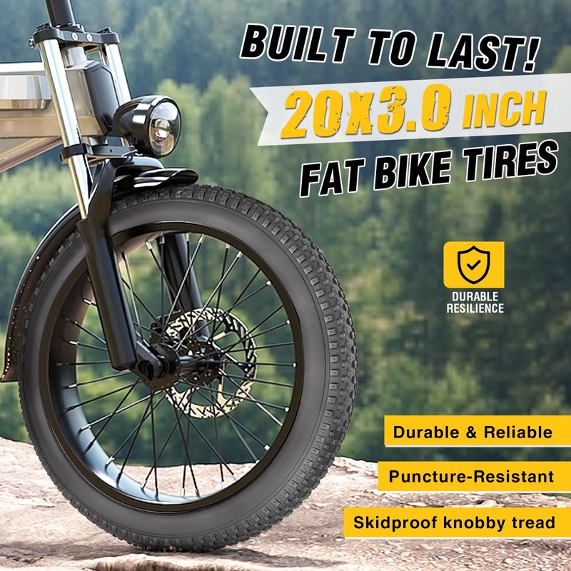 16/20x3.0 E-Bike Tire Fat BikeTyre for MTB/Ebikes,All-Terrain Directional Knobby Tread,Superior