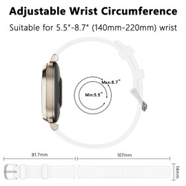 TopPerfekt Band Compatible with Garmin Lily 2, Slim Soft Silicone Quick Release Replacement Wristband for Lily 2, Garmin Lily2 Active(14mm) Smartwatch Strap - White