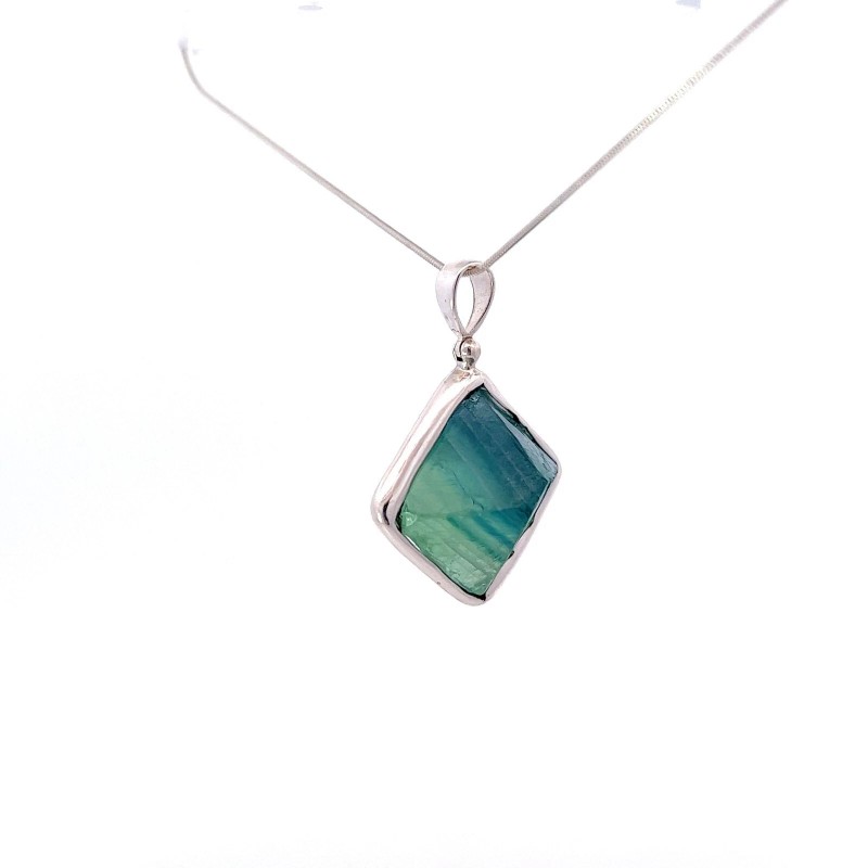 Starborn Fluorite Crystal Pendant Necklace (22")