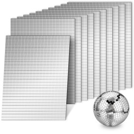18000 PCS Silver Mini Square Disco Tiles, 5 x 5 mm Self-Adhesive Mirror Mosaic Tiles，Glass Mosaic Stickers for Vases, Cups, Home Decoration