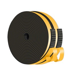 Weather Stripping Door Seal,Weather Stripping,Soundproof,Cold Insulation,High Density CR Foam Insulation Tape for Door, Front Door Frame, Windows,Sliding Door (Black, 1/2 in x 1/8 in x 26Ft)