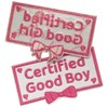 Tavashome Funny Certified Good Boy Dog Harness Patch with Bow