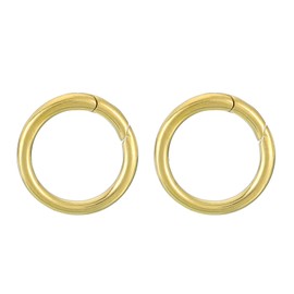 sourcing map 2Pcs Metal Spring O Rings 0.94"(24mm), Brass Spring Keyring Buckles 4.5mm Round Snap Buckle for Keychains Purse Handbag DIY Accessory