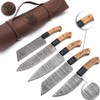 SHINY CRAFTS | Handmade Damascus Kitchen Knife Set with Camel
