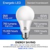 Energetic Light Bulbs 60 Watt Equivalent, A19 Warm White LED