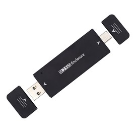 cablecc Combo Type-C & USB 3.0 to NVME M-Key M.2 NGFF SATA SSD PCBA Enclosure 2230/2242mm Adapter RTL9210B Chipset