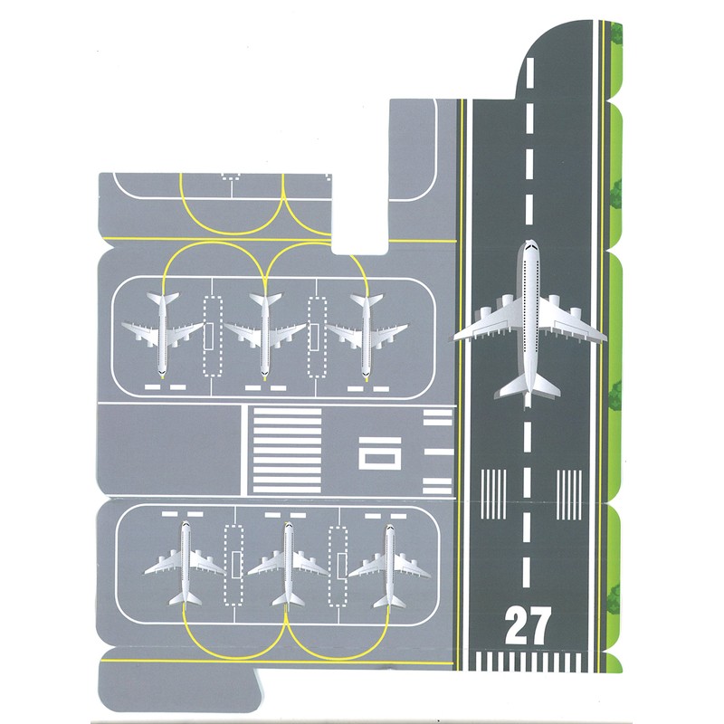 Minicar Pullback Airport 3pcs Set, Airplane Airport Bus, Car Ramps