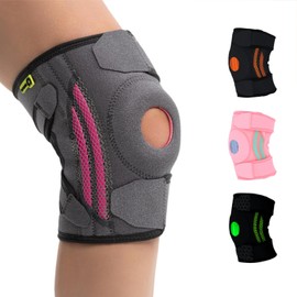 aoFIT Knee Brace (One Size:Medium) with Dual Stabilizers & Patella Gel Pads, 4-Way Adjustable Straps for Arthritis, ACL Injury Fast Recovery, Sports Support Breathable for Women & Men(Dove Fuchsia)