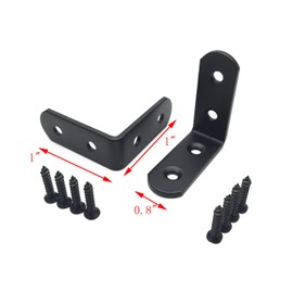 Shelf Brackets,12-Pack,Susenya L Brackets for Furniture 1x0.8(LxW) Corner Brace Joint Thickness 1/8" with Mounting Screws Black Iron Right Angle Bracket
