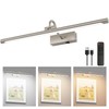 Aipsun 23.6" Brushed Nickel Picture Lights for Wall Rechargeable,12000mAh LED