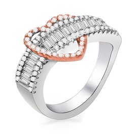 Uloveido Womens Charm Engagement Rings White Gold Plated Infinity Knot Wedding Promise Heart Rings RA0238