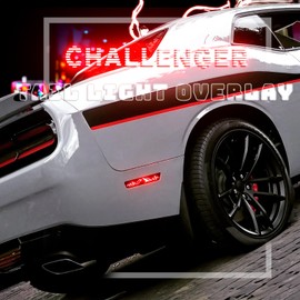 iwannachange Precut Side Marker Light Tint Fit for Dodge Challenger 2015-2023 with Gloss Black Light Wrap Snow Mountain Decal Cover Vinyl Overlay Accessories