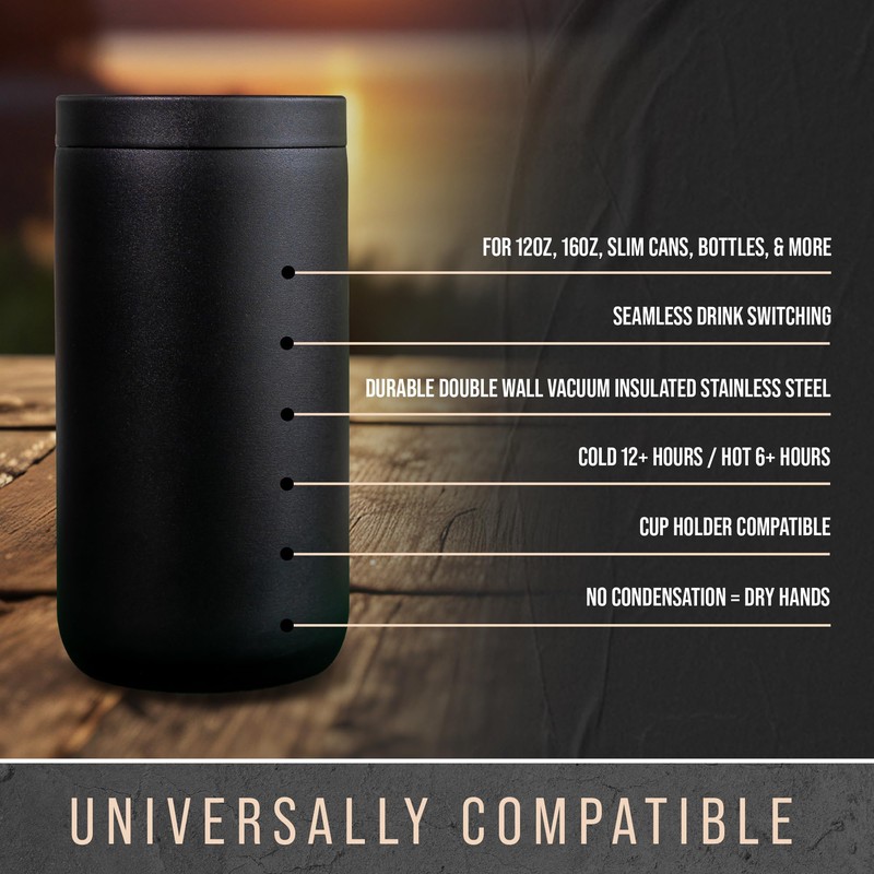 Sipworks Universal Can Cooler - Fits All - Insulated Slim