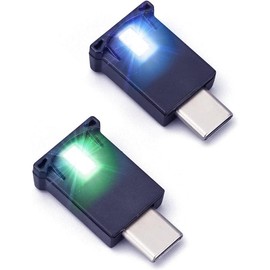 Mini USB LED RGB Light Brightness Adjustable 8 Color Changeable for Car, Laptop, Keyboard. Atmosphere Smart Night Lamp for Home Decoration (DC : 5V) (Quantity: 4) - Size: USB-C(Qty:2)