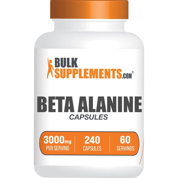 BulkSupplements Beta Alanine 3000Mg Capsules 240 Count Nutritional Supplement For