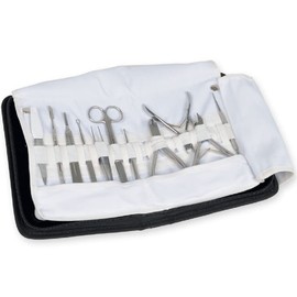 Gima - Podiatry Kit for Professional Pedicure and Manicure 11 Stainless Steel Tools Protective Case