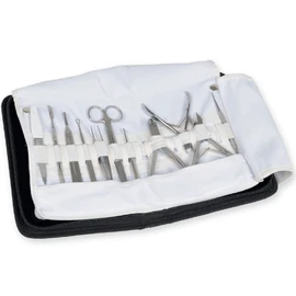 Gima - Podiatry Kit for Professional Pedicure and Manicure 11 Stainless Steel Tools Protective Case