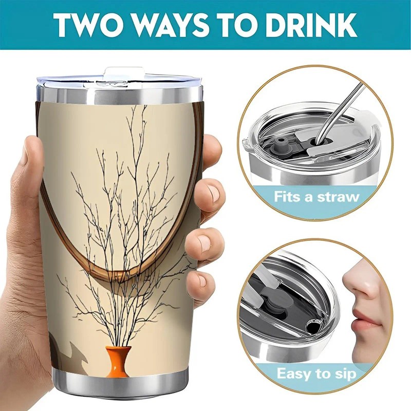 Premium 20oz Double Silver Side Insulated Tumbler with Lid and
