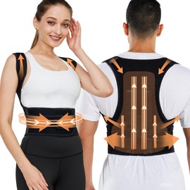 HEZKUGU Back Brace, Posture Corrector for Women and Men,Scoliosis and Hunchback Correction,Brace for Upper and Lower Back,Relieve Back Pain,Comfortable and Effective (M)