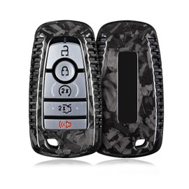 T-carbon Key Fob Cover Fits for Ford Bronco Raptor with Keychain,Carbon Fiber Key Case Holder Protector Fits Ford F-150 Raptor Explorer 2024;Key Shell Fits for Bronco Sport Smart Key Accessories