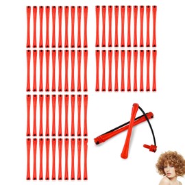 PMELCXD Hair Wave Bars Non-Slip Hair Rollers Plastic Cold Wave Bars Short Curler Bar with Elastic Rubber Band Perm Bars Hairdresser Styling Tool (60 Pieces)
