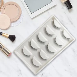 Fonowx 5 Paar Übungswimpern, Wimpernstreifen, Zubehör für Wimpernverlängerungen, Trainingswimpernstreifen für Anfänger Zum Üben von Schaufensterpuppenköpfen, Weiß, 8MM