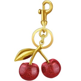 Cute Cherry Bag Charm Keychain for Handbags and Purses