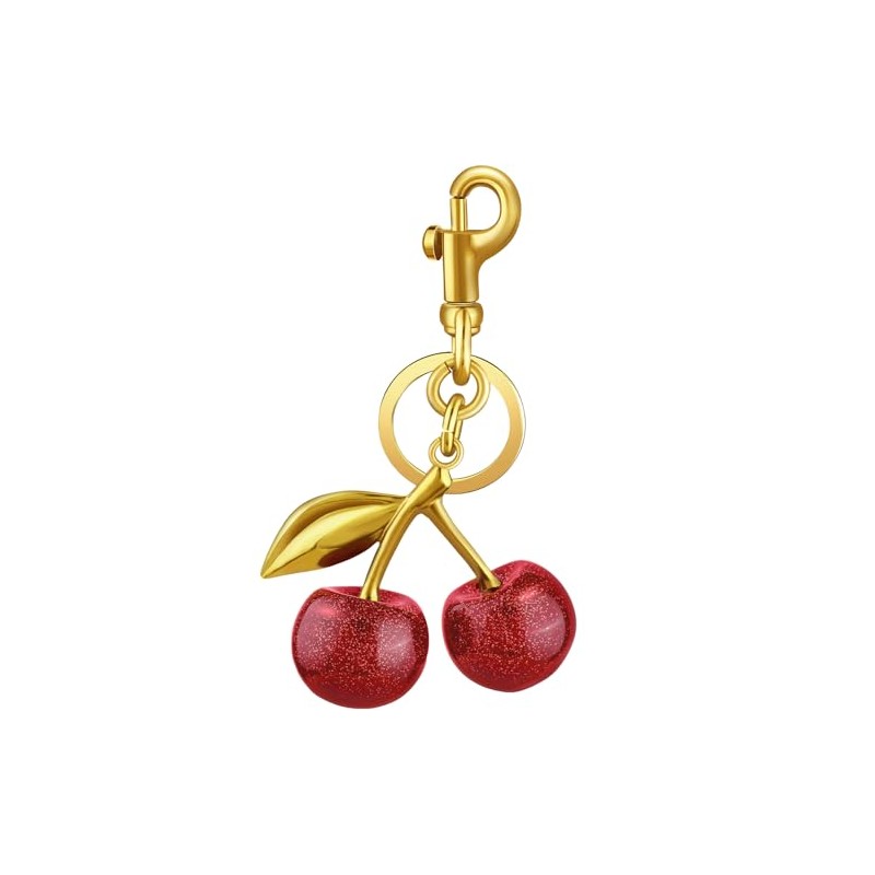 Cute Cherry Bag Charm Keychain for Handbags and Purses
