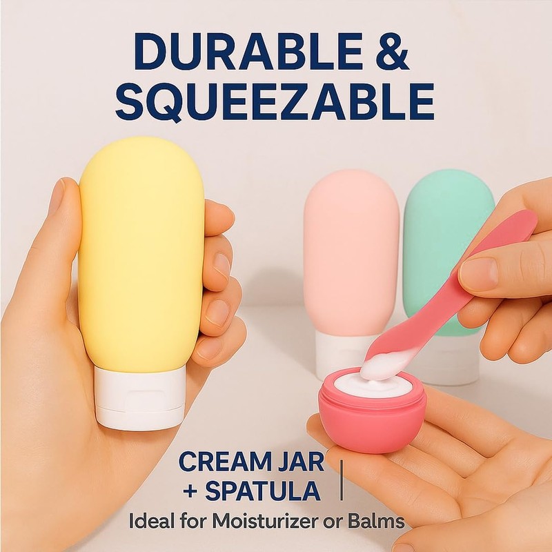 Glideon TSA Approved Travel Bottles - 16-Pack Leak-Proof Refillable Silicone