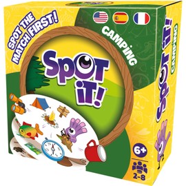 Zygomatic Spot It! Camping Card Game (2024 Refresh) - Eco-Sleeve Edition, 5-in-1 Visual Perception Game for Quick Reflexes and Family Fun, Ages 6+, 2-8 Players, 10 Minute Playtime, Made