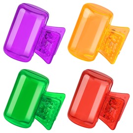 4 Pack Travel Toothbrush Head Covers Toothbrush Protector Cap Brush Pod Case Protective Portable Plastic Clip for Household Travel, Camping, Bathroom, School, Business (Green, Orange, Purple, Red)