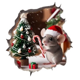 Mouse Reading Book Wall Murals Peel and Stick for Kids Room, Classroom Wall Decor - 3D Effect Wall Mural, Ideal Wall Stickers & Murals, Decorative Decal for Educational Spaces Design 22