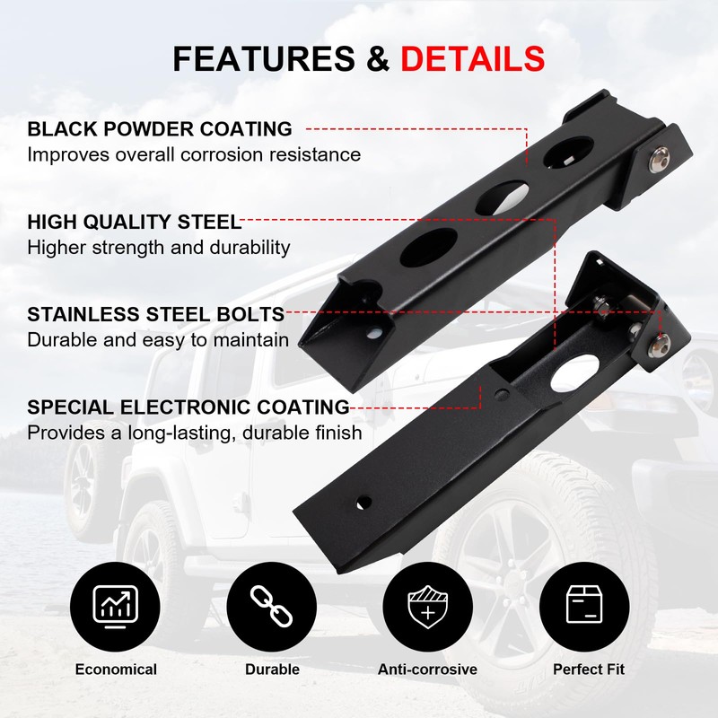 ETL INDUSTRIES Tailgate Hinge Set Steel Reinforced Heavy Duty Rear
