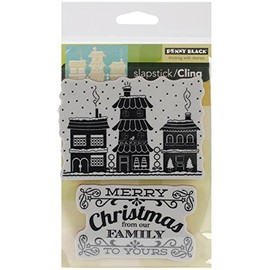 Penny Black 276357 Winter Village Cling Rubber Stamp, 4 by 6-Inch