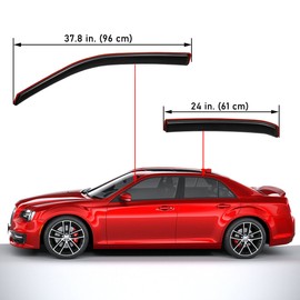 Lightronic In-Channel Window Visors Rain Guards Wind Deflectors For 2011-2023 Chrysler 300