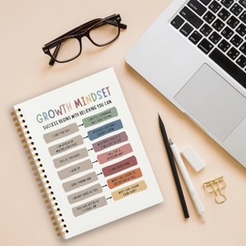 Tizzer Mental Health Growth Mindset Lined Hardcover College Ruled Spiral Notebook Journal for Work Notes Journaling 5.5×8.3 Inch,Mental Health Awareness Gifts