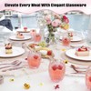 Remerry 6 Pack Pink Stemless Glasses Petal Glass 12oz (350ml)
