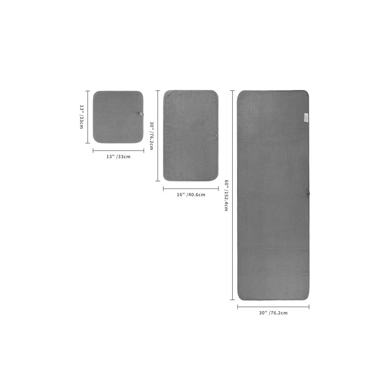 Polyte Set de 6 Toallas de Baño Microfibra Waffle Secado