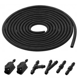 3 m Windscreen Washer Hose Set with 4 Connectors and 2 Nozzles, Insulation Hose, Universal Repair Kit for Automotive Wiper Water