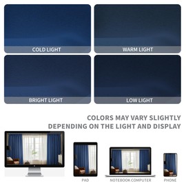 CUCRAF Blackout Curtains 108 inches Long, Room Darkening Window Curtain Panels, Rod Pocket Thermal Insulated Solid Drapes for Bedroom Living Room, 52x108 inch, Navy Blue, Set of 2 Panels