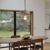 wochos Farmhouse Pendant Light, Adjustable Metal and Wood Chandelier Light