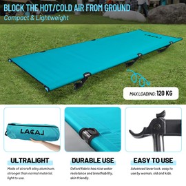 G2 GO2GETHER Foldable 4lb Camping Cot, Durable Travel Cot, Ultralight for Backpacking, Summer Hiking, Mountaineering, Easy to use for Woman & Man, Comes with Storage Bag(Blue)