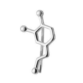 ScienceFox Dopamine Molecule Earrings - 925 Sterling Silver - Finished with Rhodium, 14k Gold & 18k Rose Gold - Happiness Hormone Jewelry for Science Enthusiasts (925 Sterling Silver)