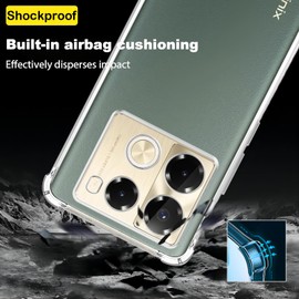 USTIYA Funda para Infinix Note 40 Pro 4G/5G Case Uso Rudo Bumper Shock-Absorción TPU Transparente Protector Cámara Carcasa con Cuatro Esquinas Espesamiento