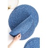 Floroom 15 Inch Round Braided Placemats Set of 4, Washable