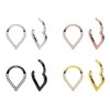 PIERCINGLINE Titanium Clicker Tip + Crystal Ring Nose Septum Ear