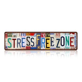 Vintage Stress Free Zone Wall Decor Street Signs Metal Tin Signs 16 x 4 Inches