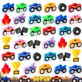 36 PCS Monster Truck Party Favor Monster Truck Squishy Toys for Kids Boys Truck Birthday Party Birthday Game Prizes Easter Egg Fillers Chool Classroom Rewards Exchange Gifts