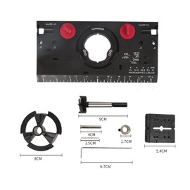 Giftprod Hinge Jig Drill with Two Clamps 35MM Concealed Hinge Jig Boring Hole Drill Guide Cutter Bit Set, Suitable for Face Frame Cabinet Cupboard Door Hinges (Black)